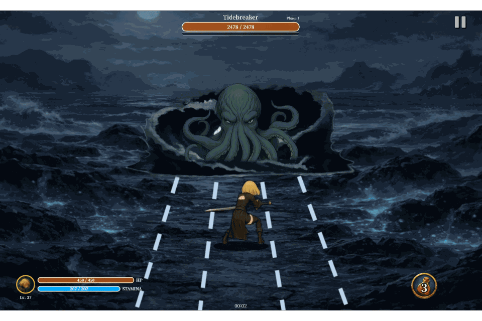 Broken Soul grid combat preview